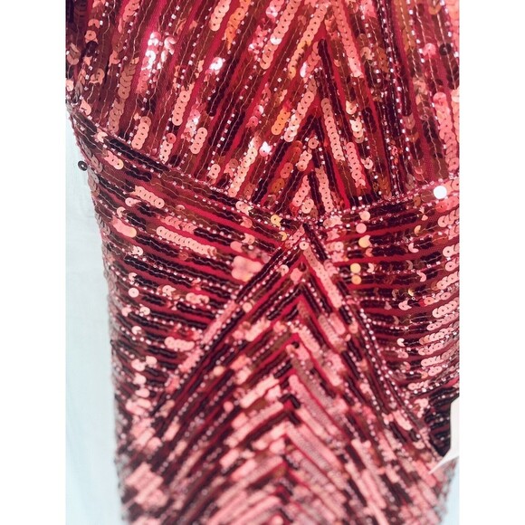 Ace Of Spades Wine Red Sequin Bodycon Dress By Lulu’s Size Small - Picture 8 of 11